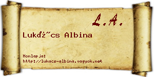Lukács Albina névjegykártya